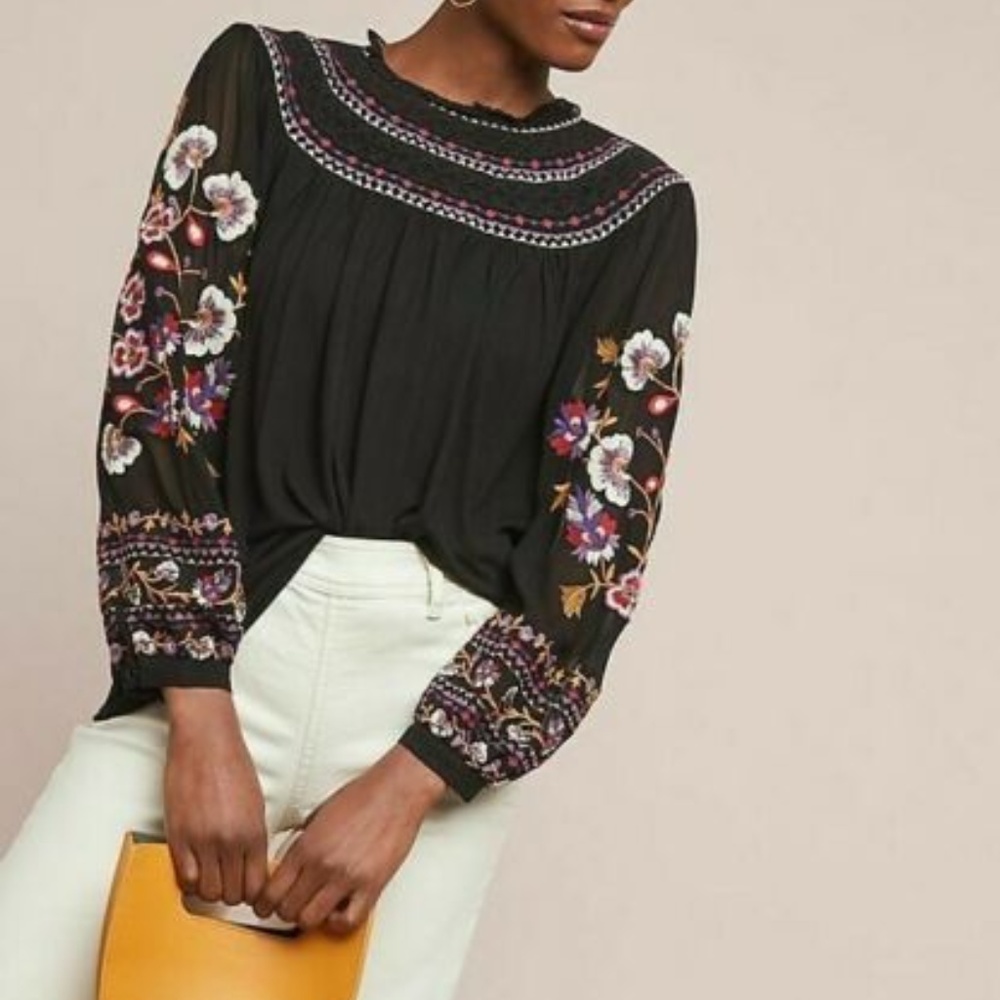 Anthropologie Louise Embroidered Top by Akemi+Kin - Picture 1 of 6